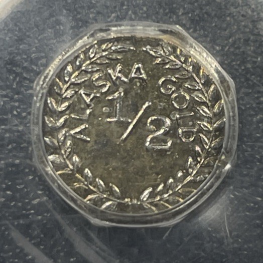 1900 Alaska Gold 1/2 Dollar 50C X-Tn15 (Brass) PCGS MS62 Token