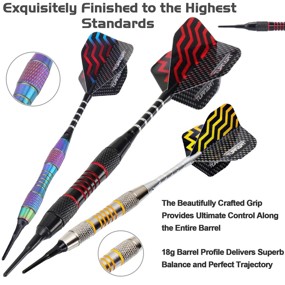 Turnart Darts Plastic Tip - Professional Soft Tip Darts Set for Electronic Da...