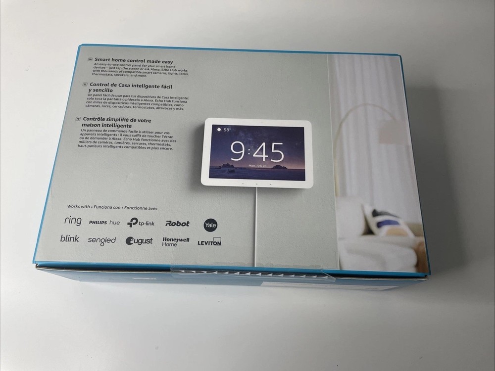 Amazon Echo Hub 8" Smart Home Control Panel with Alexa White Model G6A87E NEW