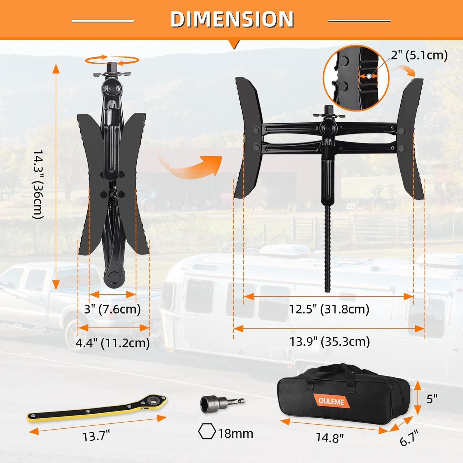 2Pk RV Tire Stabilizer, X-Shaped Wheel Chock for Dual Axle Travel Trailer Camper