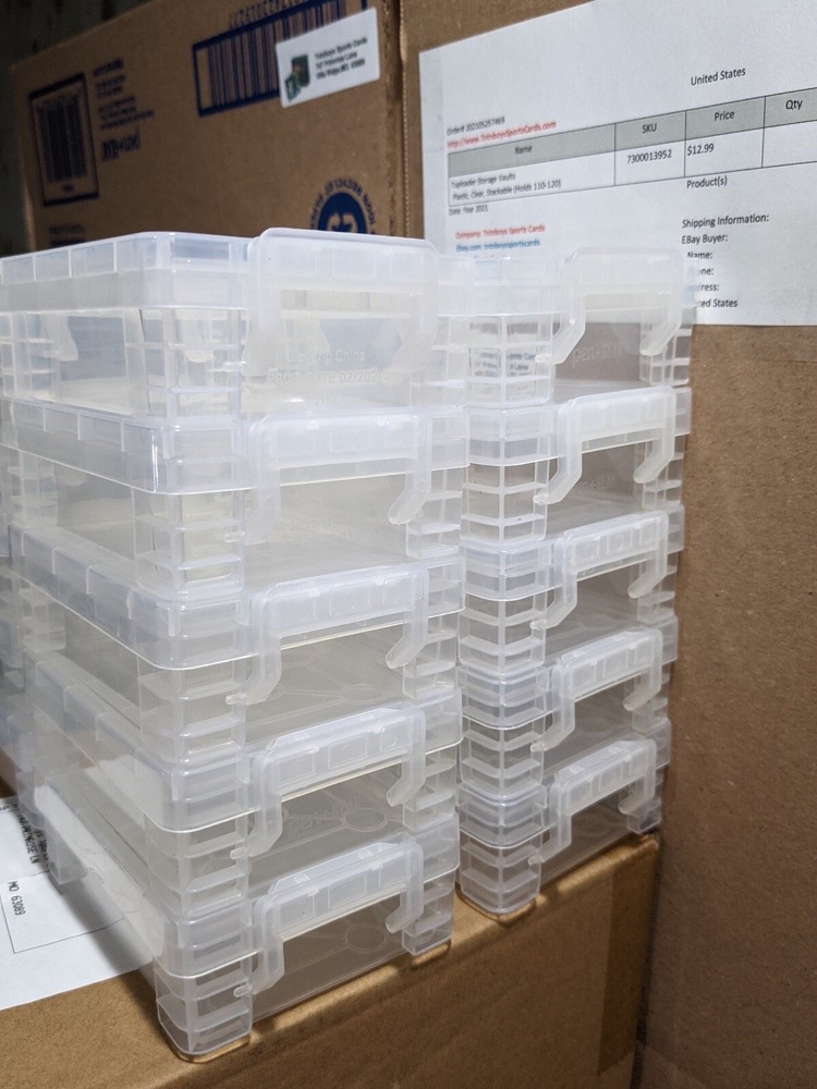 Card Storage Box Vaults (10-Pack) (Each Holds 50 Sleeved Cards) Stackable