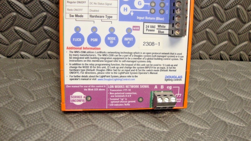 Douglas Lighting Controls WNS-2308 LightPoint System Networking Node 8 Inputs