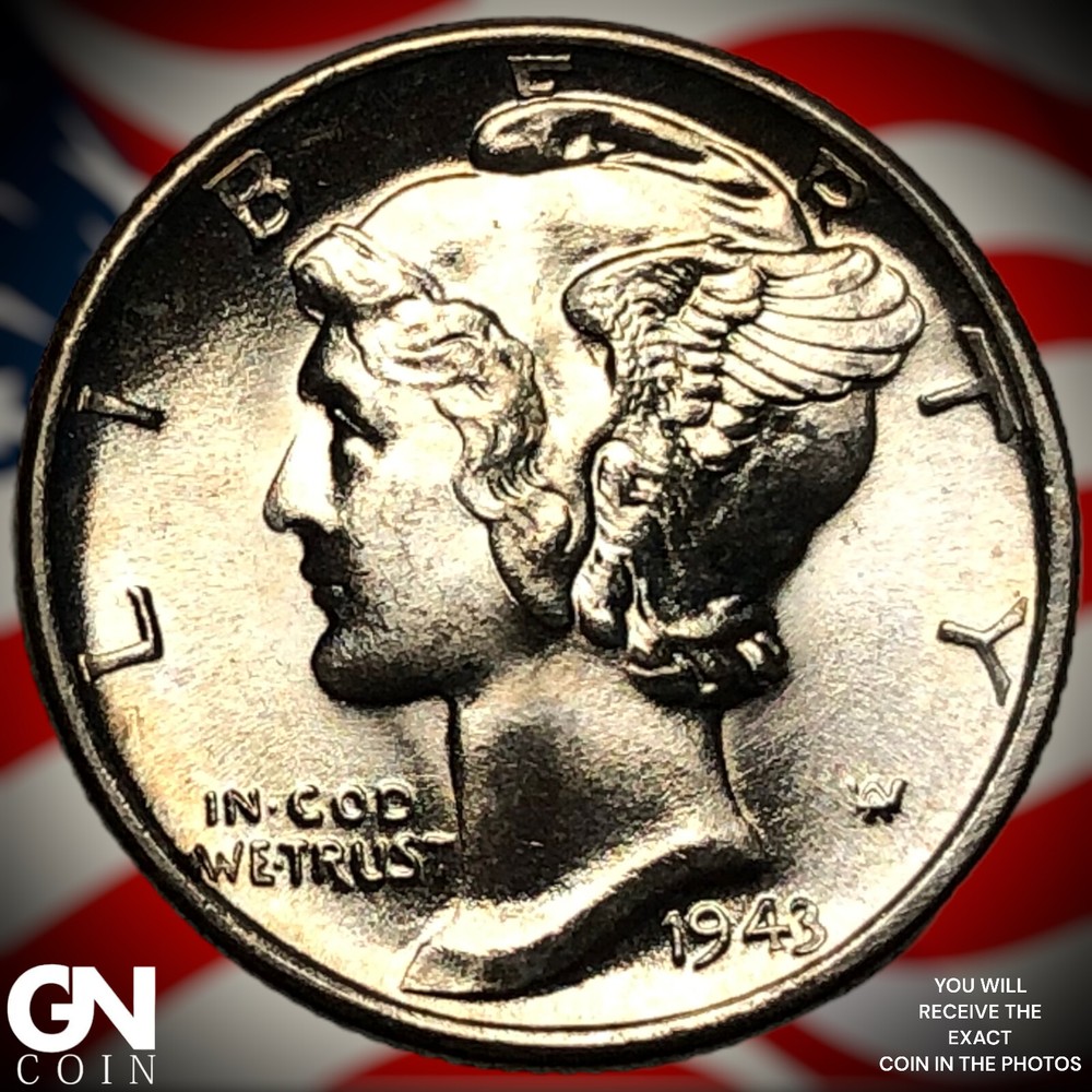 1943 D FSB Mercury Dime X7236