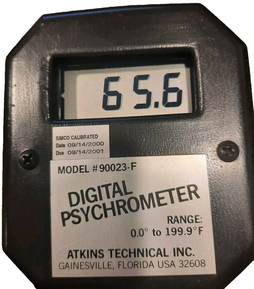 Atkins Technical Digital Psychrometer 90023-F INCLUDES MANUAL / USER GUIDE