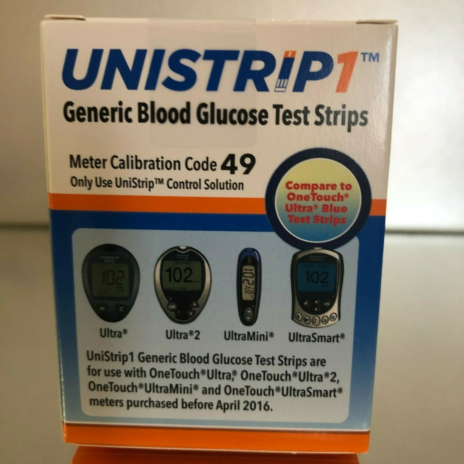 TRUE POINT - UNISTRIP 1 Blood Glucose Strips 200 Qty. Generic for ONE-TOUCH