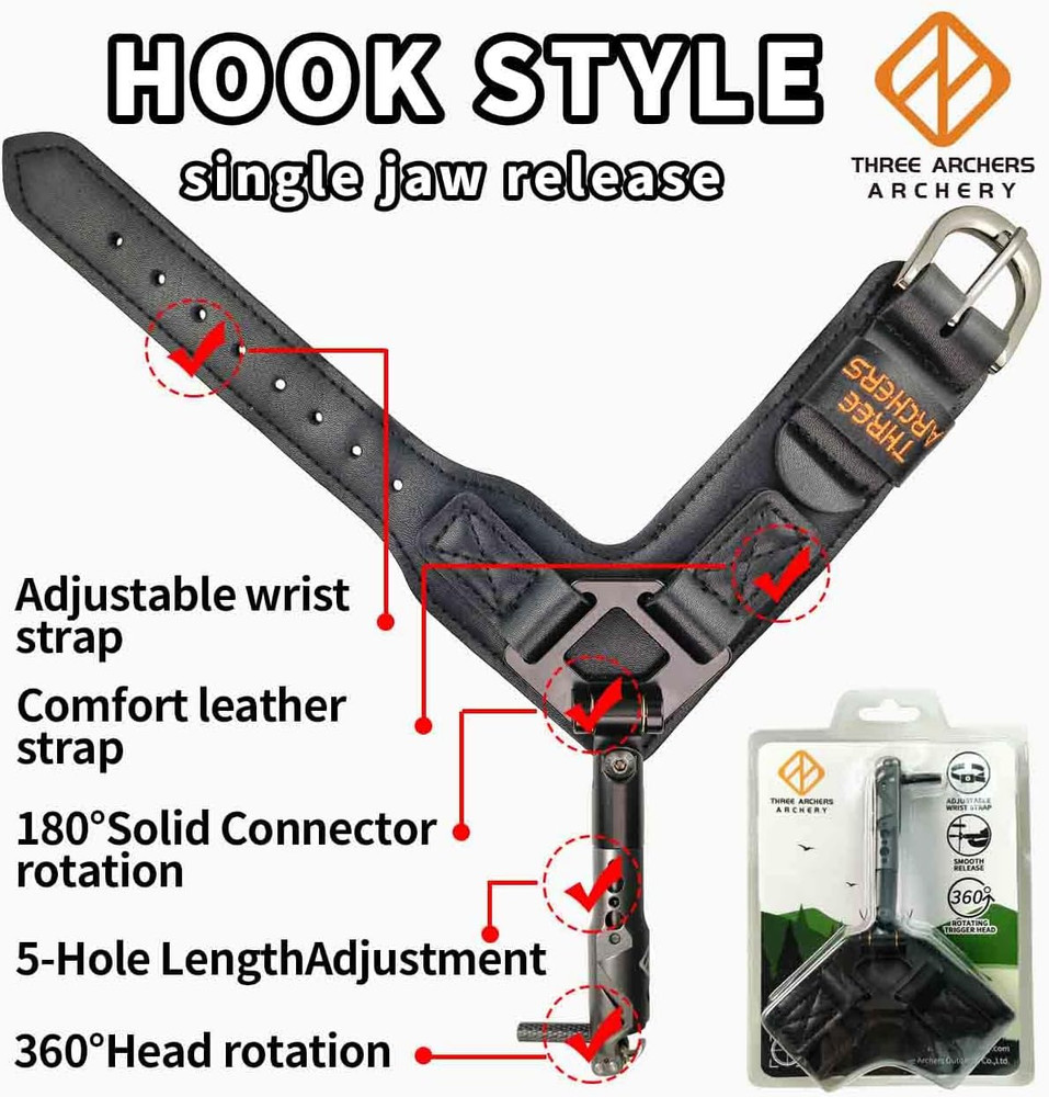 Archery Bow Release Quick Shot Release Magnetic Auto-Trigger Single-Jaw Release