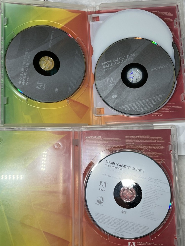 Adobe Creative Suite 3 Master Collection UPGRADE Complete 8 Discs & Serial #s