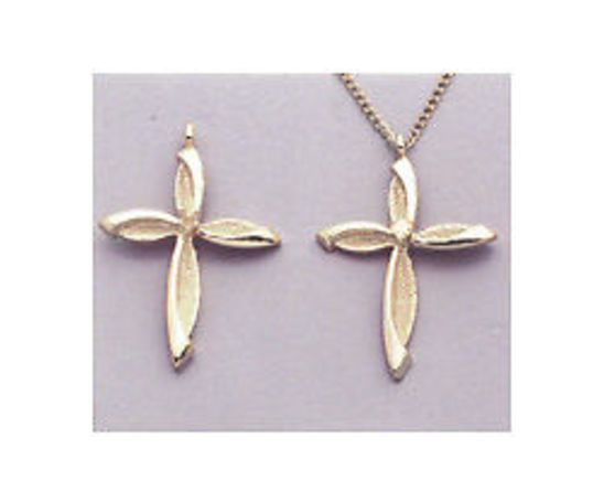 Cross Pre-Notched Pendant With 2mm Accent in Solid Sterling Silver