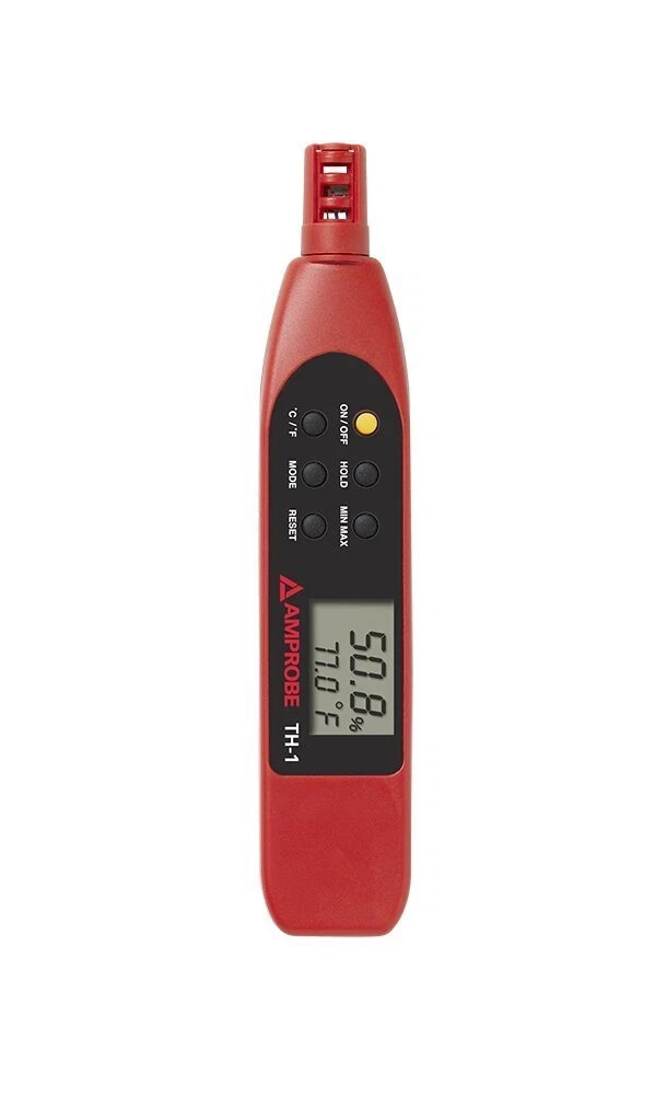 Amprobe TH-1 Compact Probe Style Relative Humidity Meter Dual display