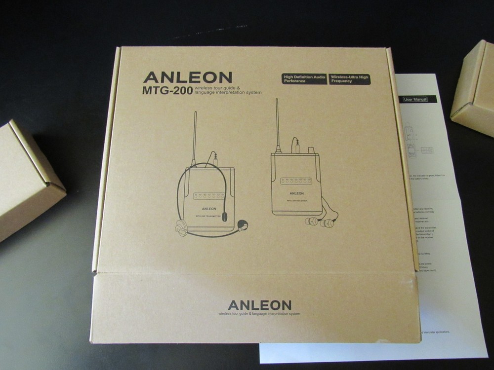 ANLEON MTG-200 Wireless Tour Guide & Language Interpretation System-3 Receivers