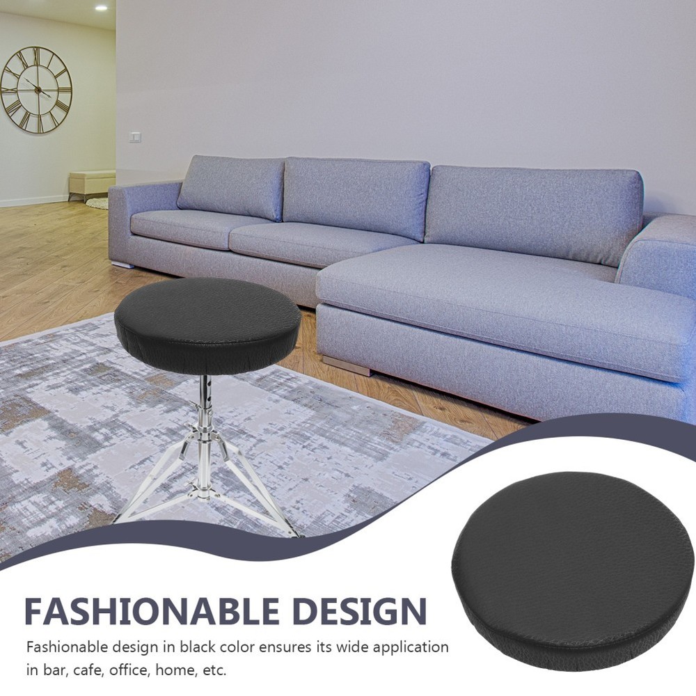 Round Black Stool Cushion Cover Elastic Comfortable Protector