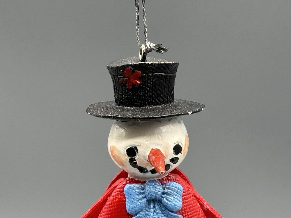 Vintage Jumping Jack Toy Puppet Pull String Snowman Ornament