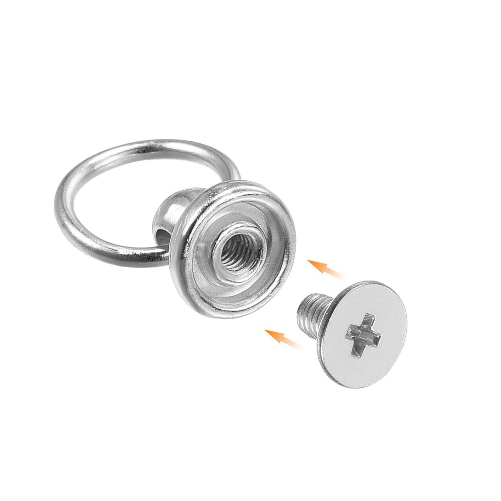 0.5" Toroidal Joint Button Pin Rivets Screw Silver 10pcs