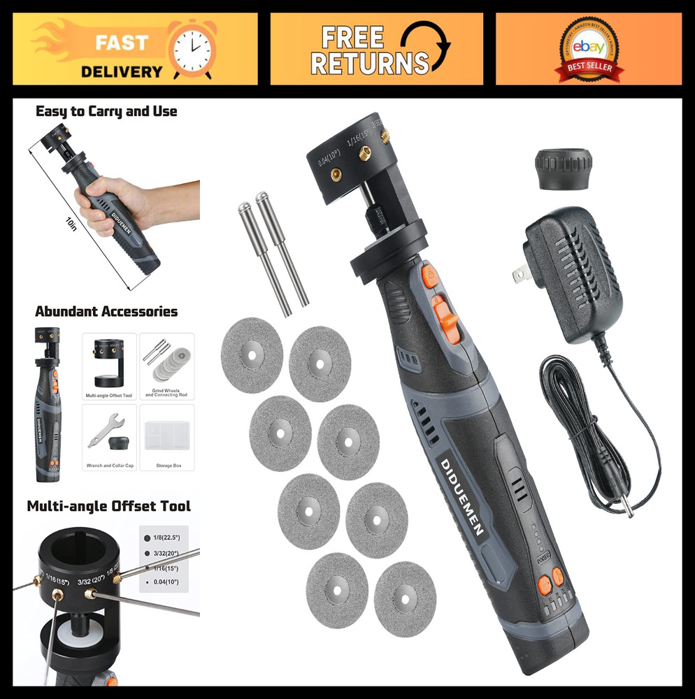 Cordless Tungsten Electrode Sharpener, 8V Grinder for TIG Welding, Multi-Angle &