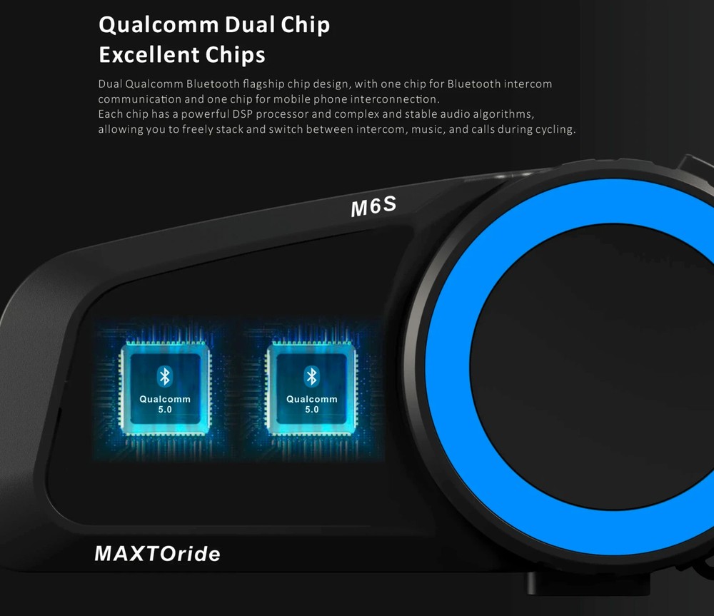 2 Sets Full Duplex Mesh Motorcycle Bluetooth Interom Headset FM 8 Rider