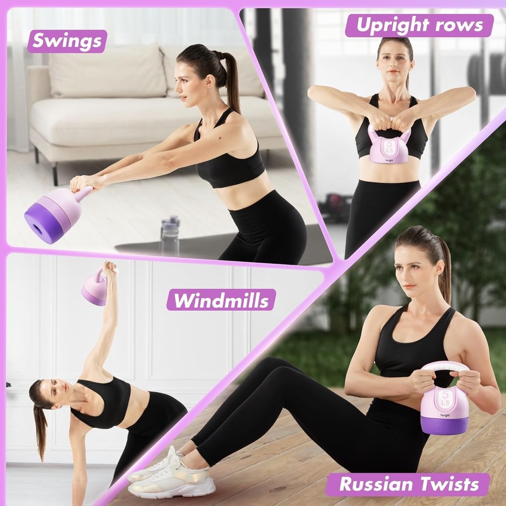 Compact Adjustable Kettlebell - Space-Saving Strength Training in Vibrant Colors