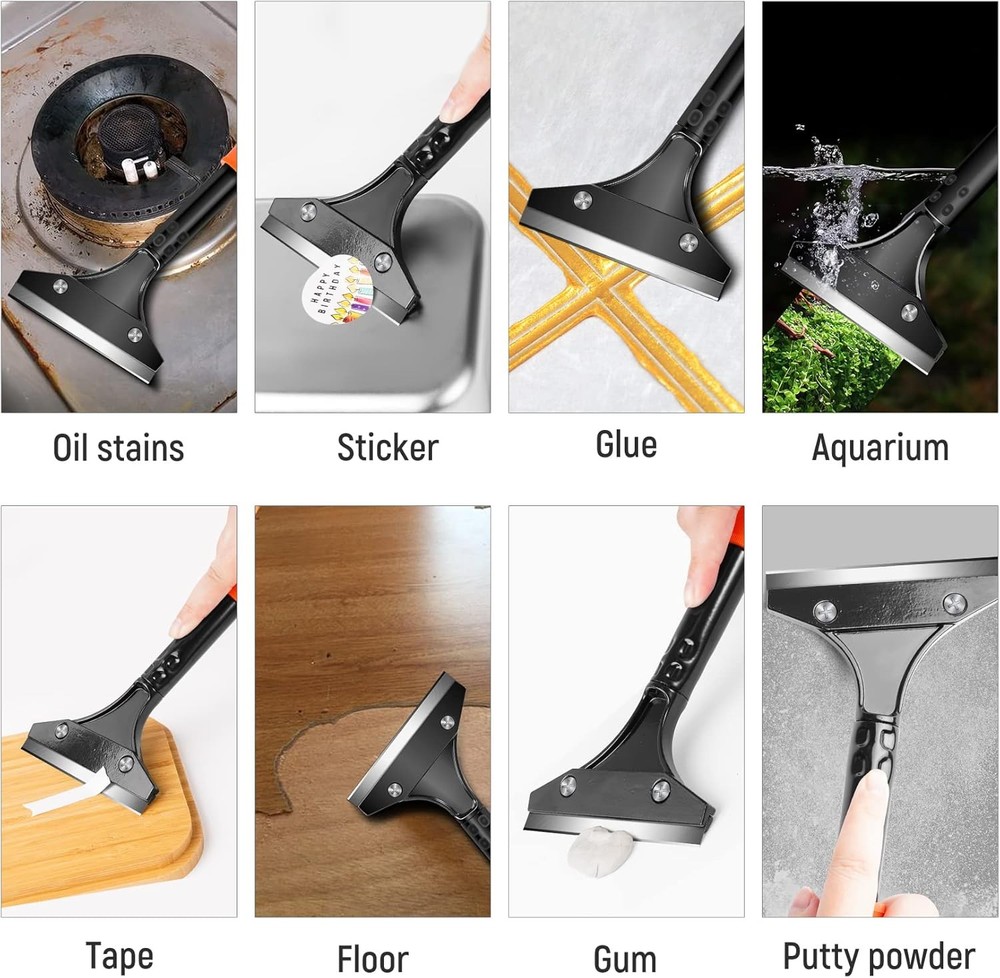 DIYSELF Razor Blade Scraper, Floor Scraper, Scraper Tool for Cleaning, Glass Scr