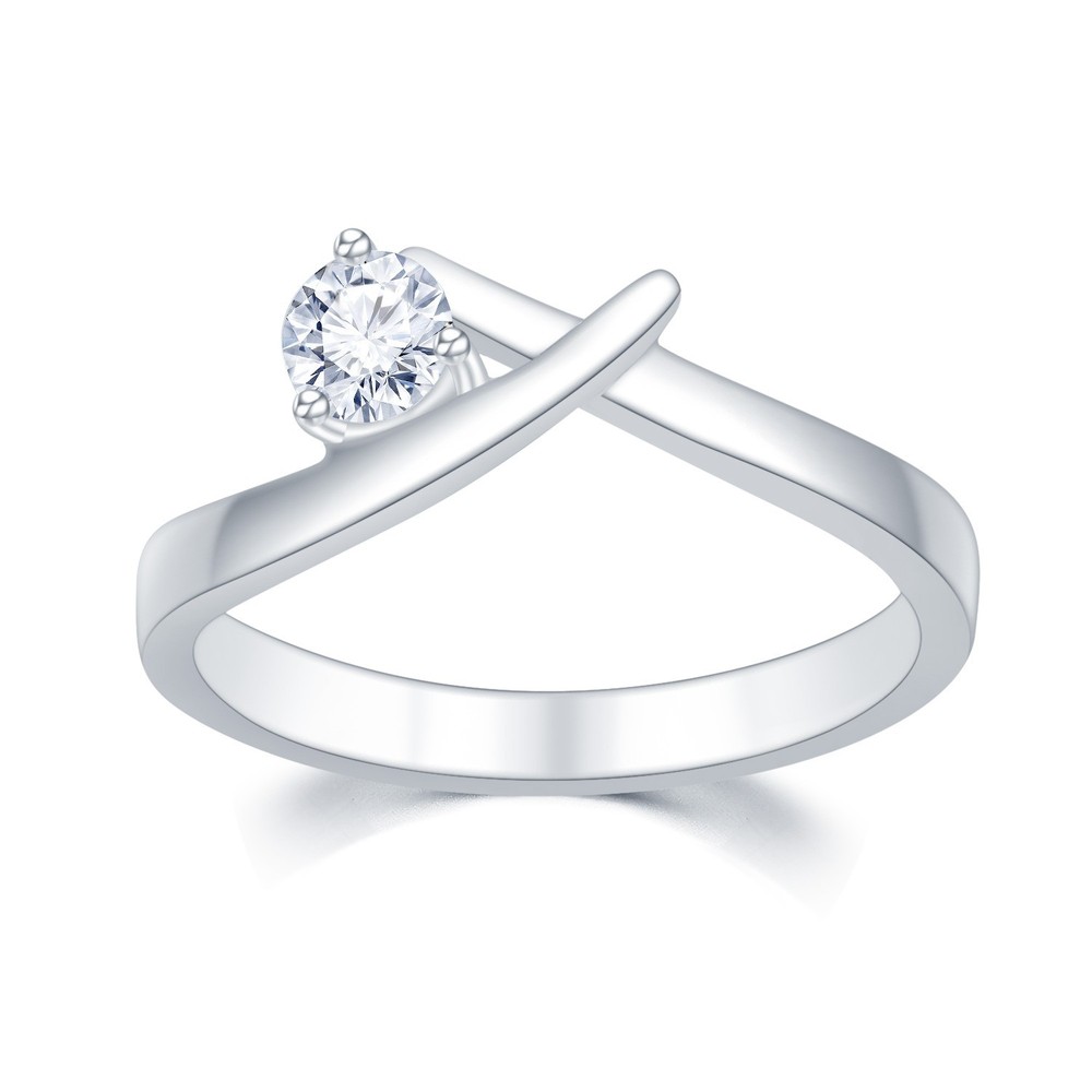 Round Cut Solitaire Bypass Engagement Ring 925 Sterling Engagement Ring Setting