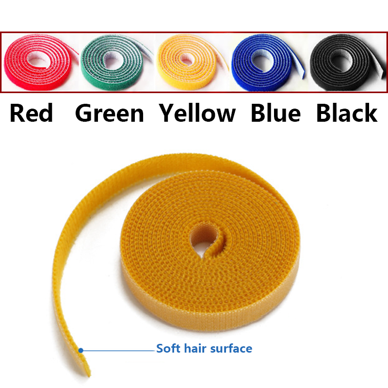 Double Sided Hook and Loop Tape Fastener 20mm Cable Ties Straps Various Colors