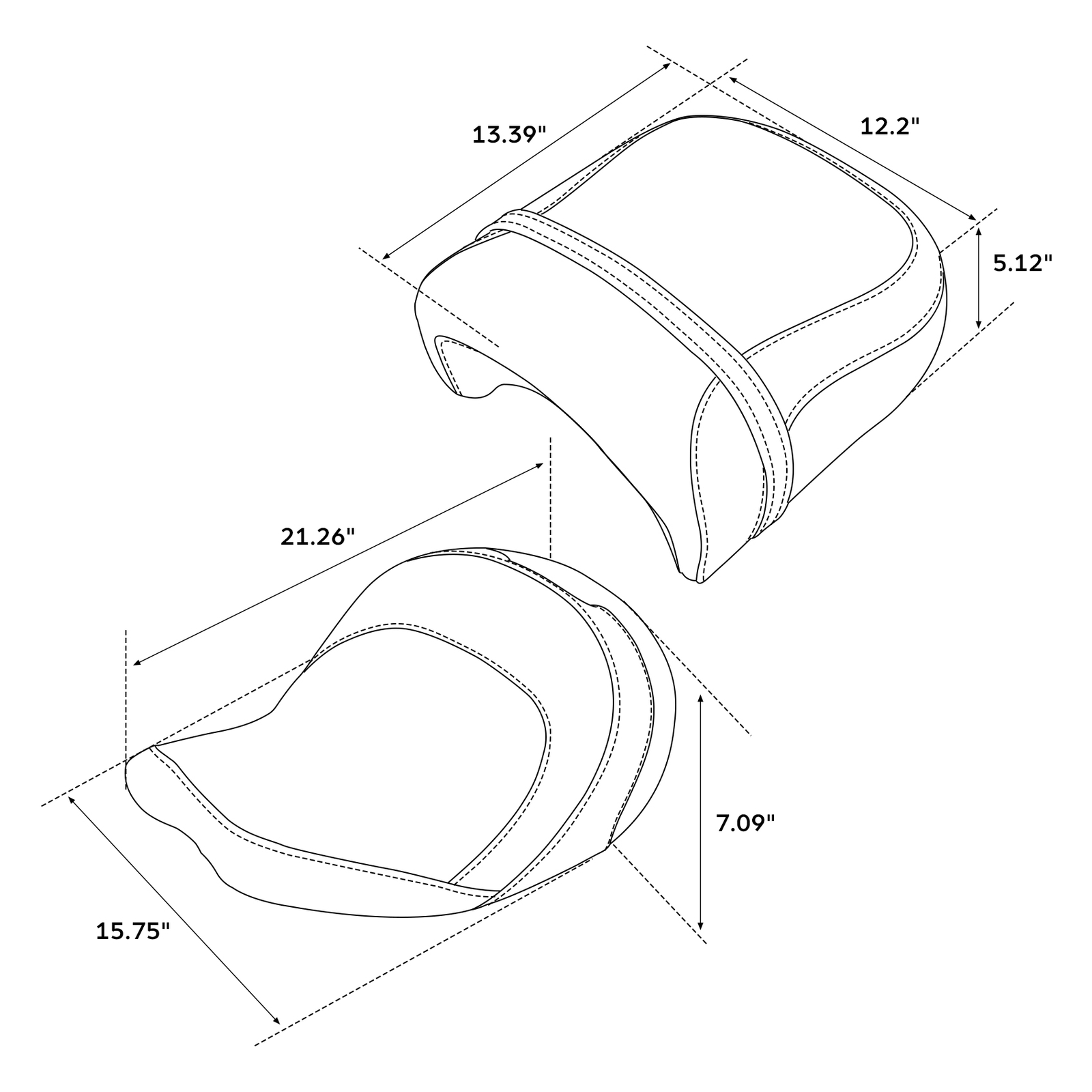 Black Driver Passenger Two-Up Seat Fit For Indian Chieftain Springfield 14-2023