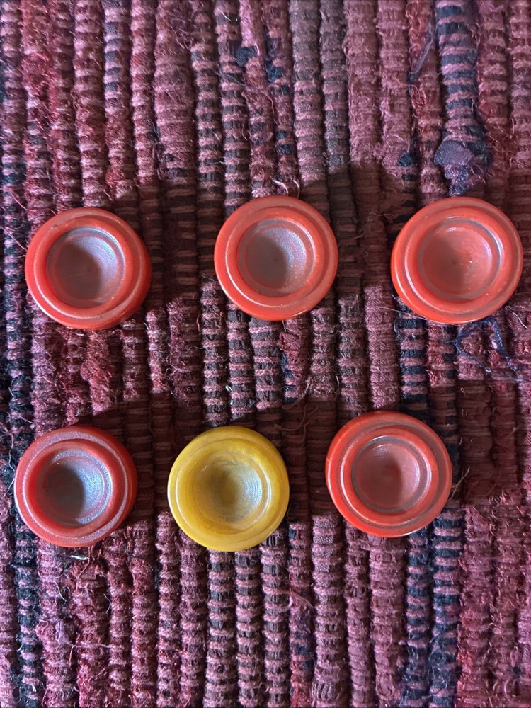 Vintage Tested Butterscotch And Red Bakelite Backgammon 28 Pieces