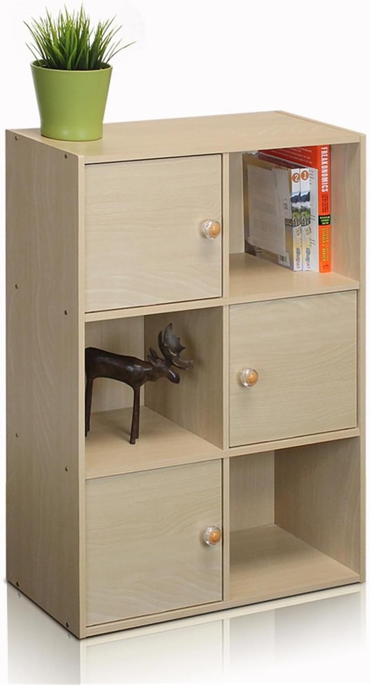 Pasir 3 Tier Shelf with 3 Door/Round Handle, Steam Beech