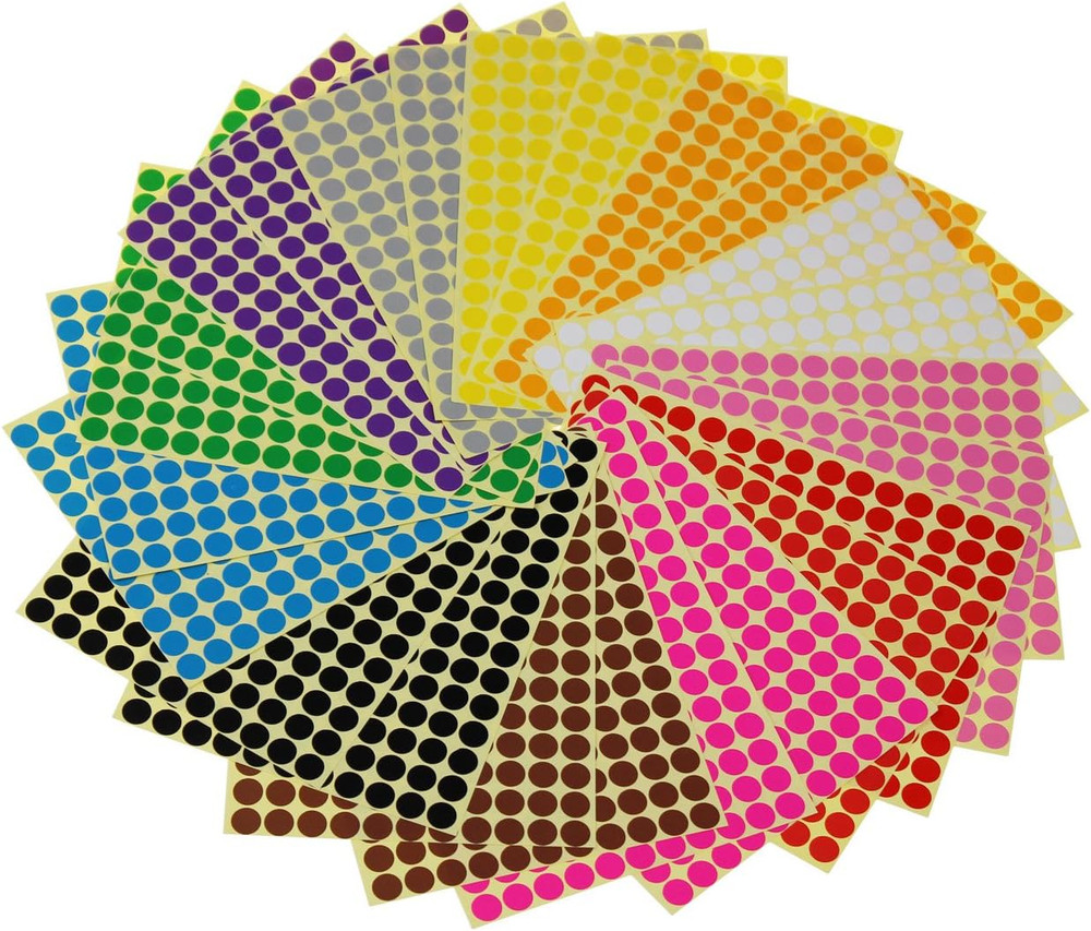 Sticky Color Coding Labels Removable Small Circle Dot Stickers for Classroom Org