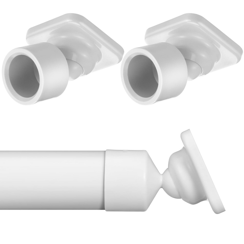 2 Sets Angled Shower Rod Mount Sloped Walls, 25mm Bar Bracket Low Cost Solution