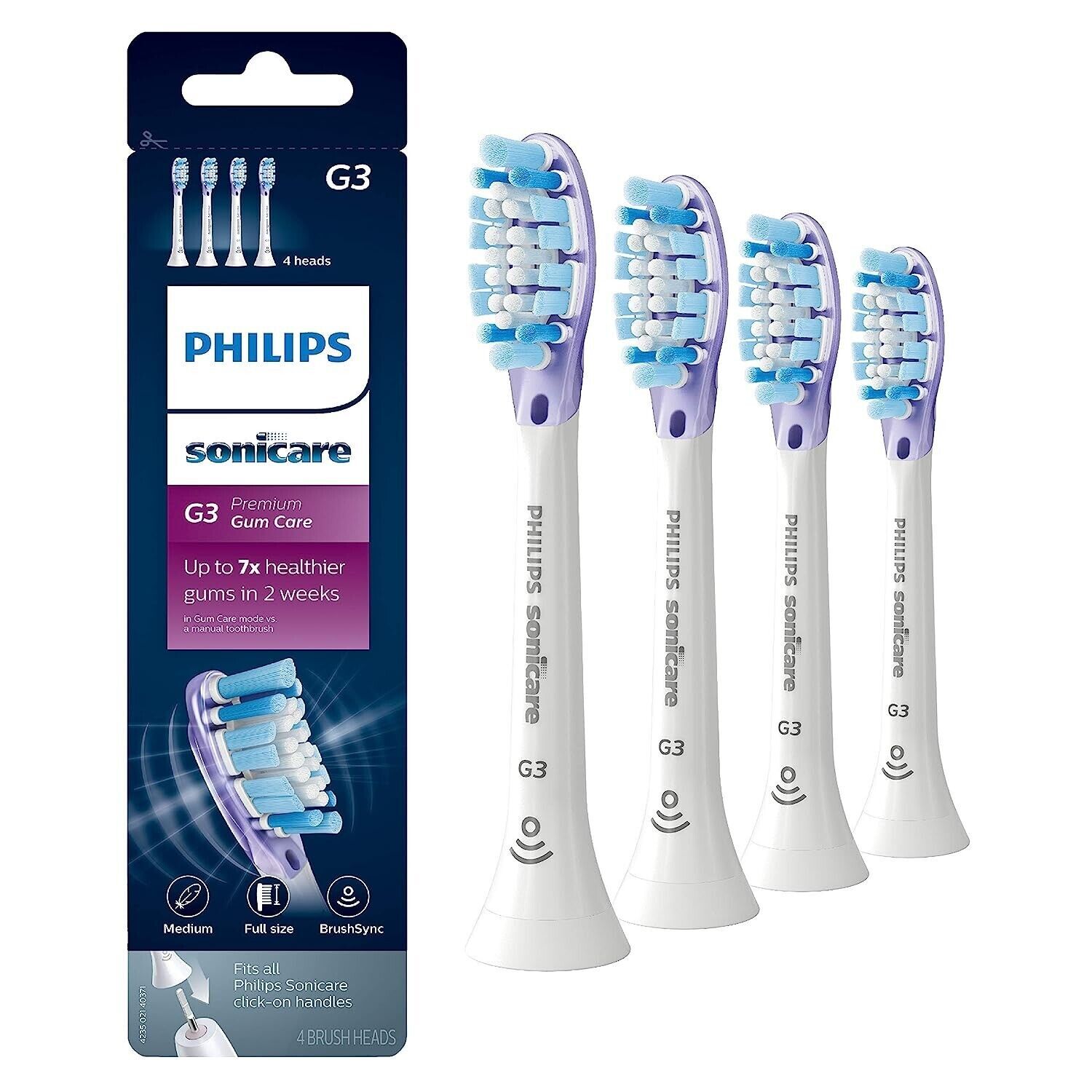 4-Pack Philips Sonicare DiamondClean Smart G3 Premium White Brush Head In Box