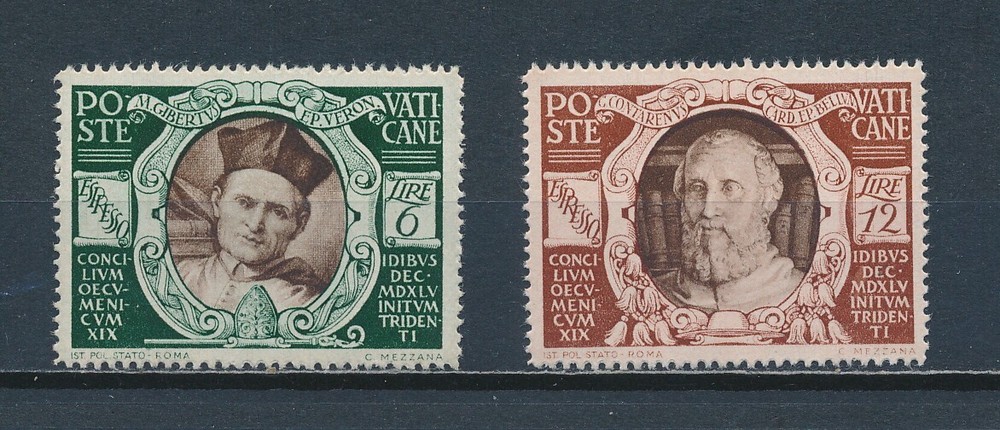 Vatican   E9-10 MNH,  Bishop & Cardinal, 1946