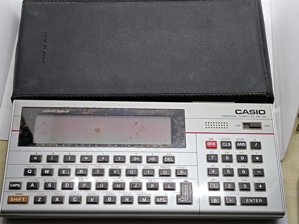 Casio PB-700 Personal Computer w/ case & OR-4 Cards Untested