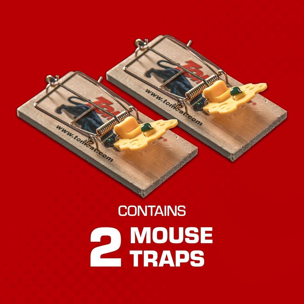 Compact and Effective Wooden Mouse Traps - 2 Traps for Efficient Rodent Control