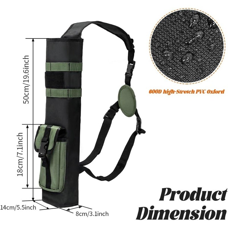 Molle Quiver Large Storage Archery Bag Three-Point Carry System Adjustable Nylon