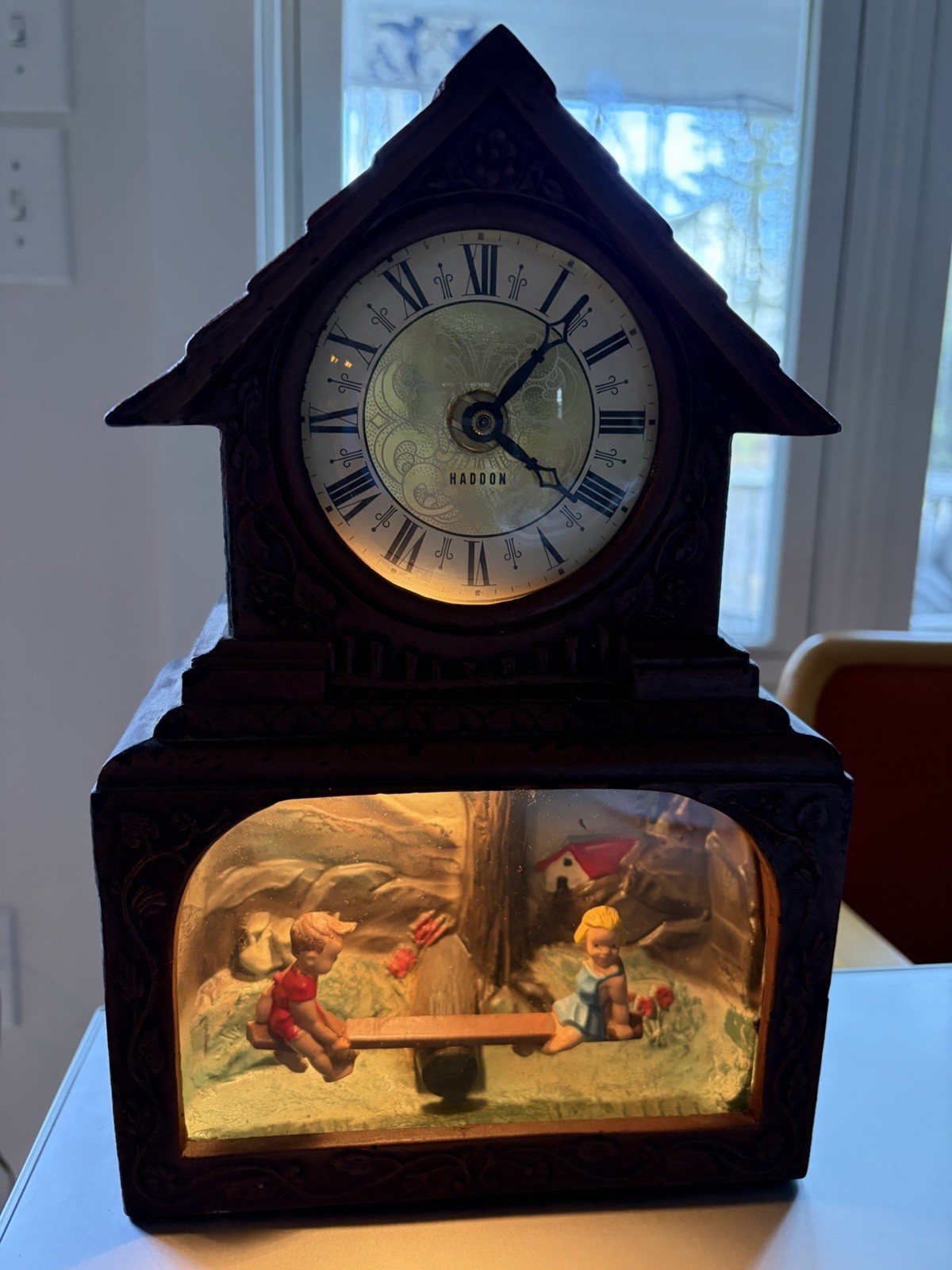 Vintage Haddon Model 15 "The Teeter Totter" Animated Motion Lighted Clock Works