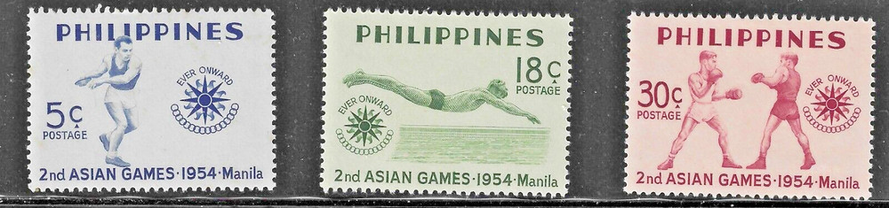 Philippines (1954) - Scott # 610 - 612,  MH