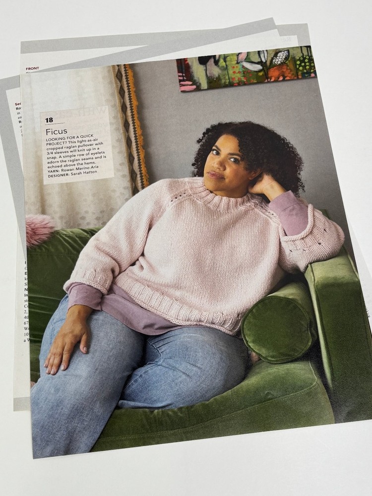 Ficus Oversized Raglan Pullover Knitting Pattern Magazine Pages