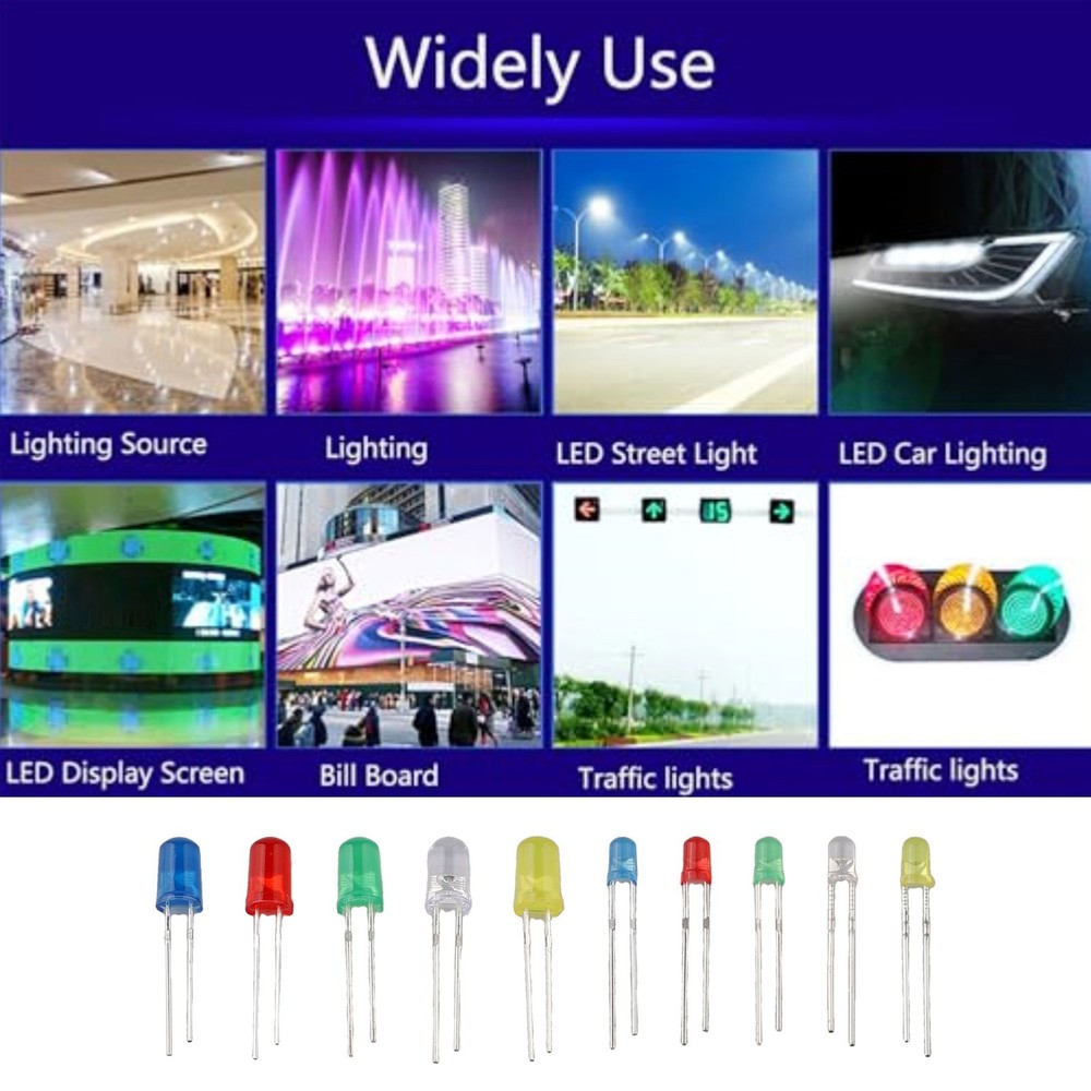 300 Pcs LED Diode Set with 5 Different Colors Suitable for Various DIY Projects