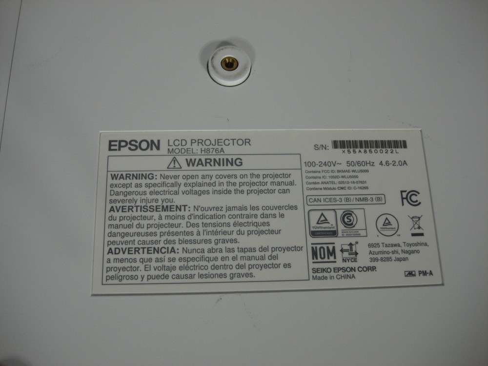 Epson Brightlink Pro 1470Ui Interactive Laser Projector Model H876A 1,109 Hours