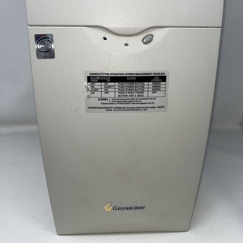 Gateway 2000 G6-233M Intel Pentium Desktop Powers on- read description