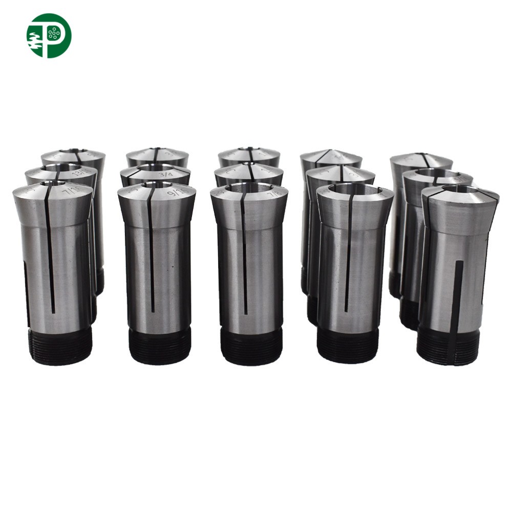 15 Pcs 5C Round Collet Set Fractional 1/8" to 1" High Precision Lathe