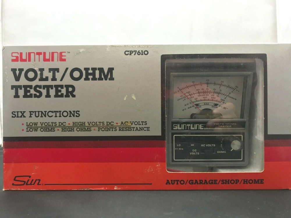 NOS Sunpro suntune Volts /Ohms 6 Function Analyzer Testers Cp7610 (AC-DC Tester)