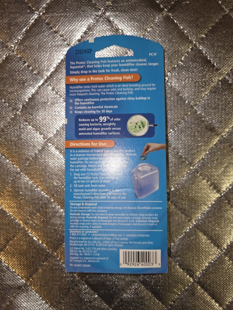 Protec Humidifier Cleaning Fish Drop In Kills 99% Odor Bacteria Fish