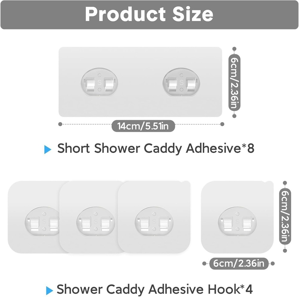 12 Pack Adhesive Replacement, Strong Adhesive Hooks, Waterproof Adhesive Stri...