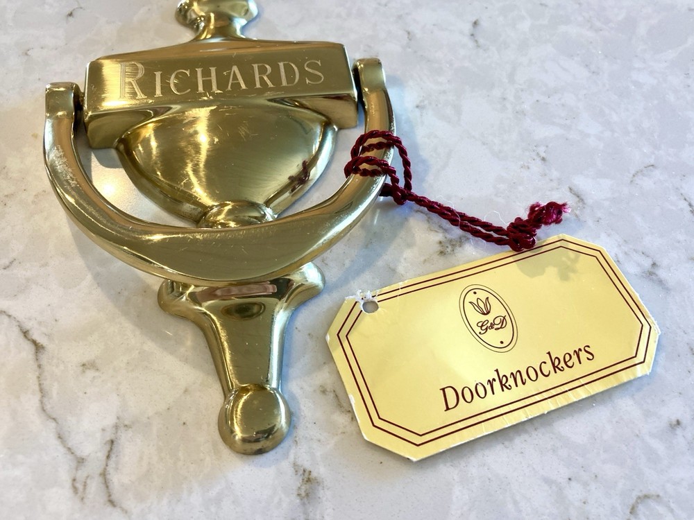 RICHARDS Family PERSONALIZED Engraved Door Knocker Solid Brass Spain