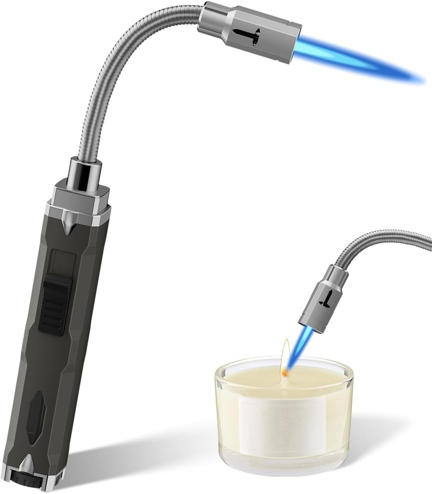 Long Grill Lighter,Refillable Butane,Windproof Flexible with Visual Fuel Wind...