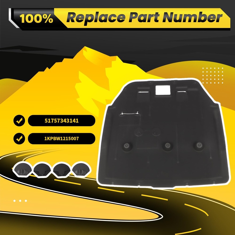 Front Engine Splash Shield Compatible with 2014-2020 Cooper F55 F56 Black...