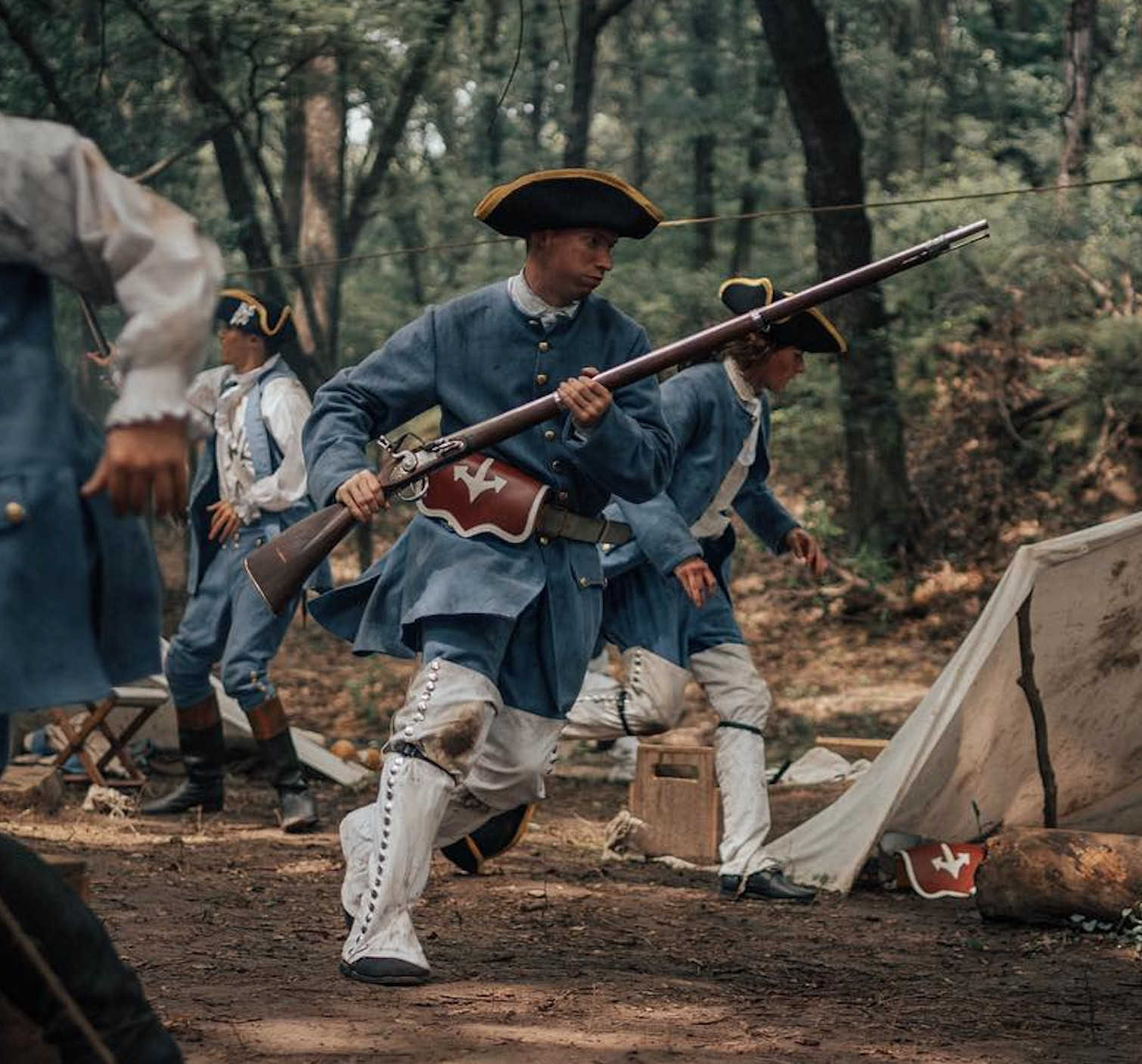 French Blue Wool Sleeved Waistcoat Size 46 / XL