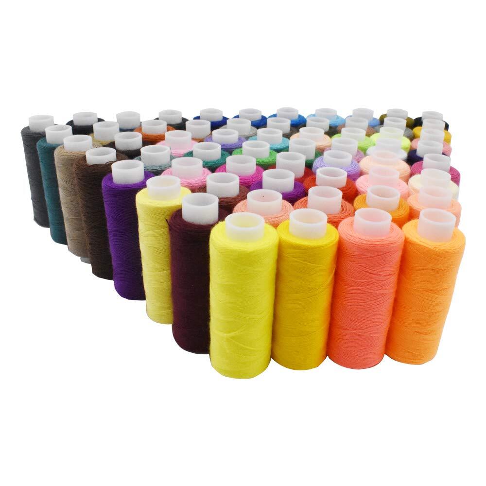 60 Color Polyester Threads 250 Yard Per Spools Sewing Kit Hand & Machine