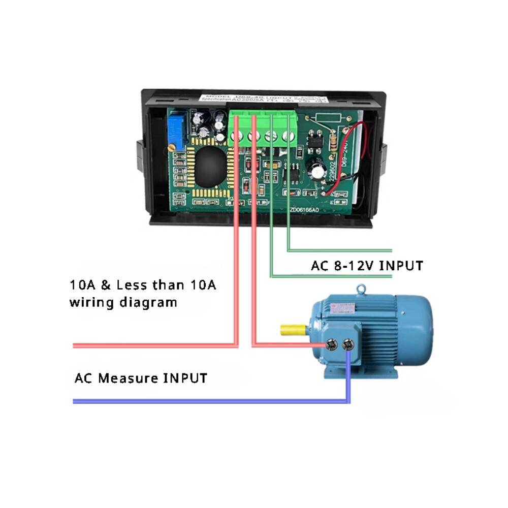 AC 2A 5A 10A Digital Amp Current Panel Alternating Meter Ammeter Built-in CT