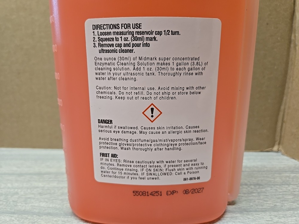 Midmark Ultrasonic Waterbased Cleaning Solution 32 Fl Oz- Concentrated